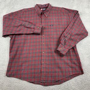 Vintage Chaps Ralph Lauren Shirt Men XL Red Plaid Long Sleeve 90's Button Up Y2K